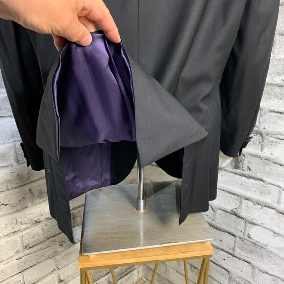 Vintage 90s Union Label Jack Victor Gable Tux Super 100's Wool Tuxedo Jacket - Picture 6 of 16